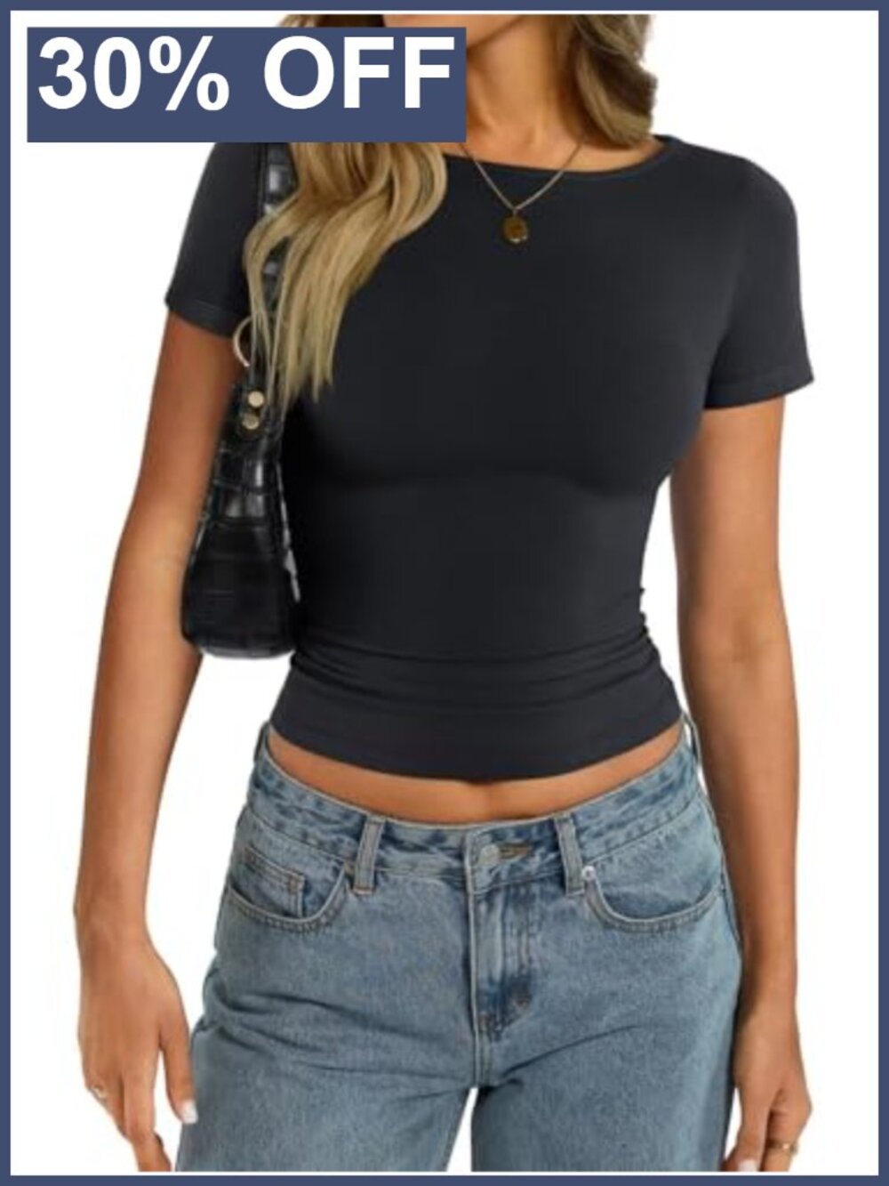 EasyGala Womens Cotton Short Sleeve Boat Neck Crop Top Fitted Summer Tee